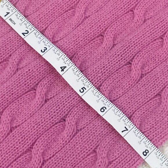 NWT 100% Cashmere $165 Nordstrom Pink Cable Knit Warm Winter Luxe Classic Scarf - Picture 8 of 8